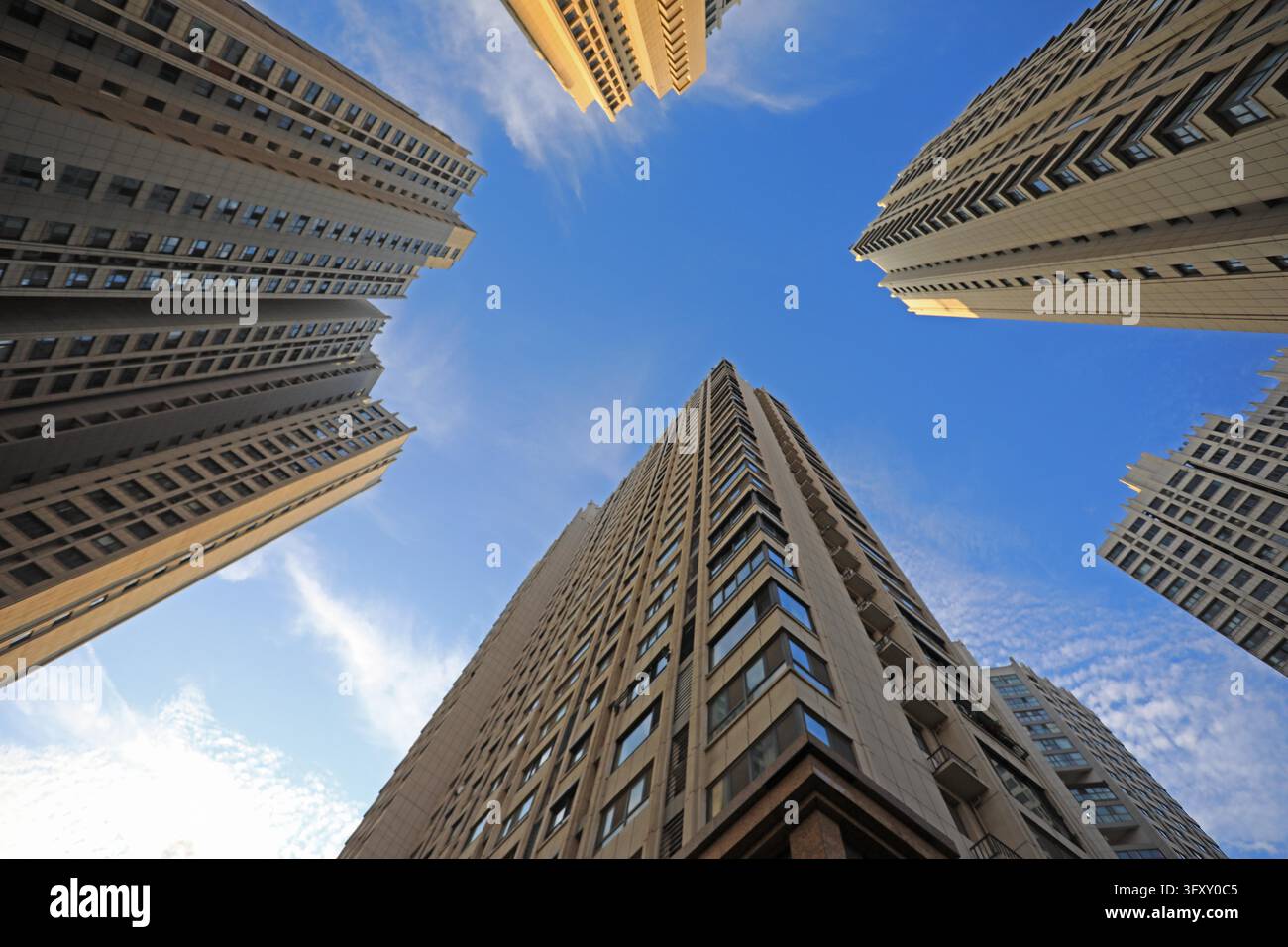 Residential Vector Graphics Residential building complexes along the Grand Canal in Huai'an, east ...