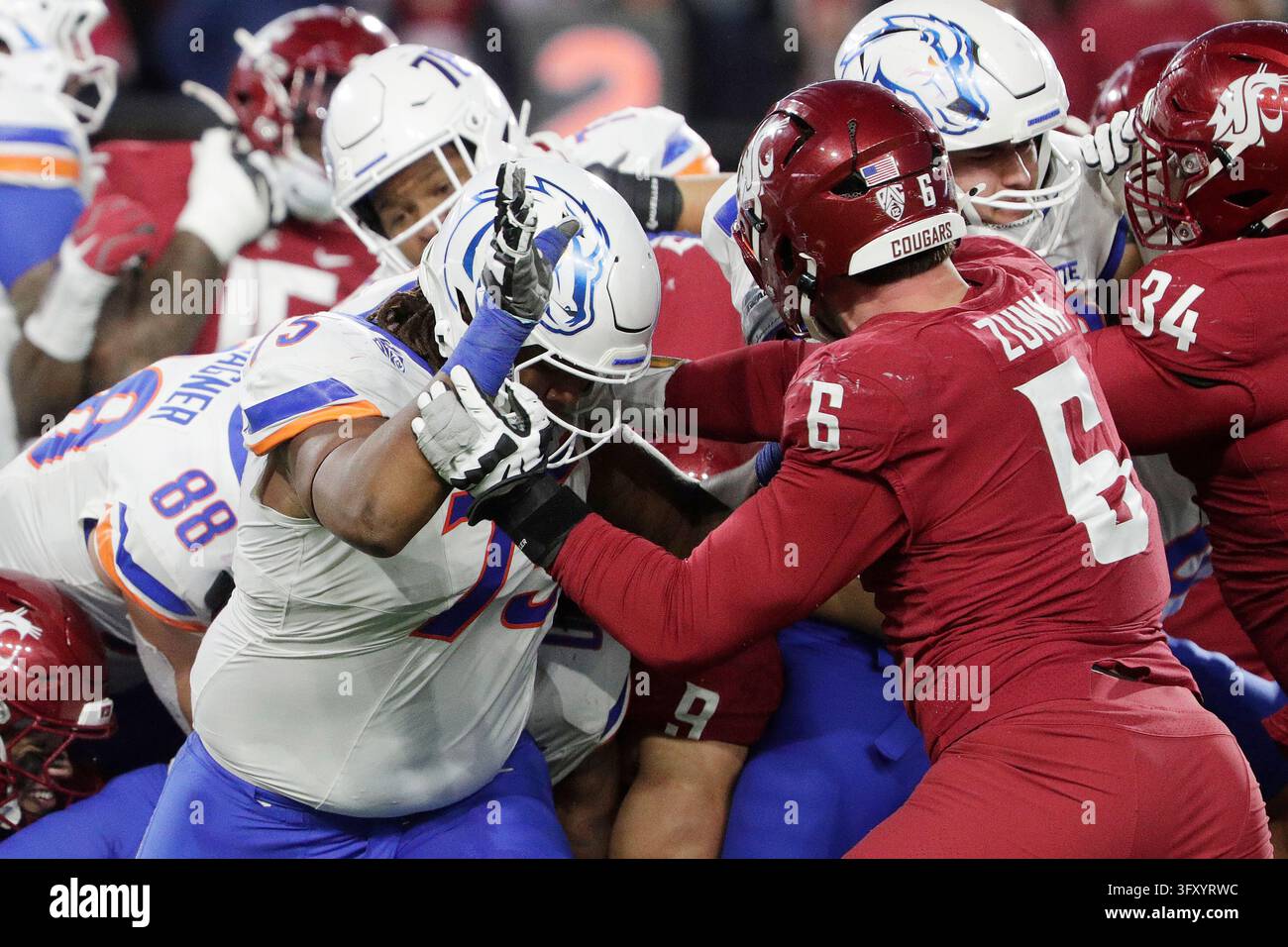 Football Block Image Vector Boise State offensive lineman Daylon Metoyer, left, blocks Washington ...