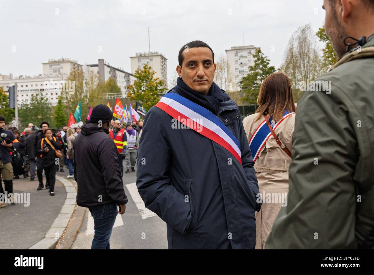Ali Rabeh attends a rally against racism, fascism and imperialism held ...