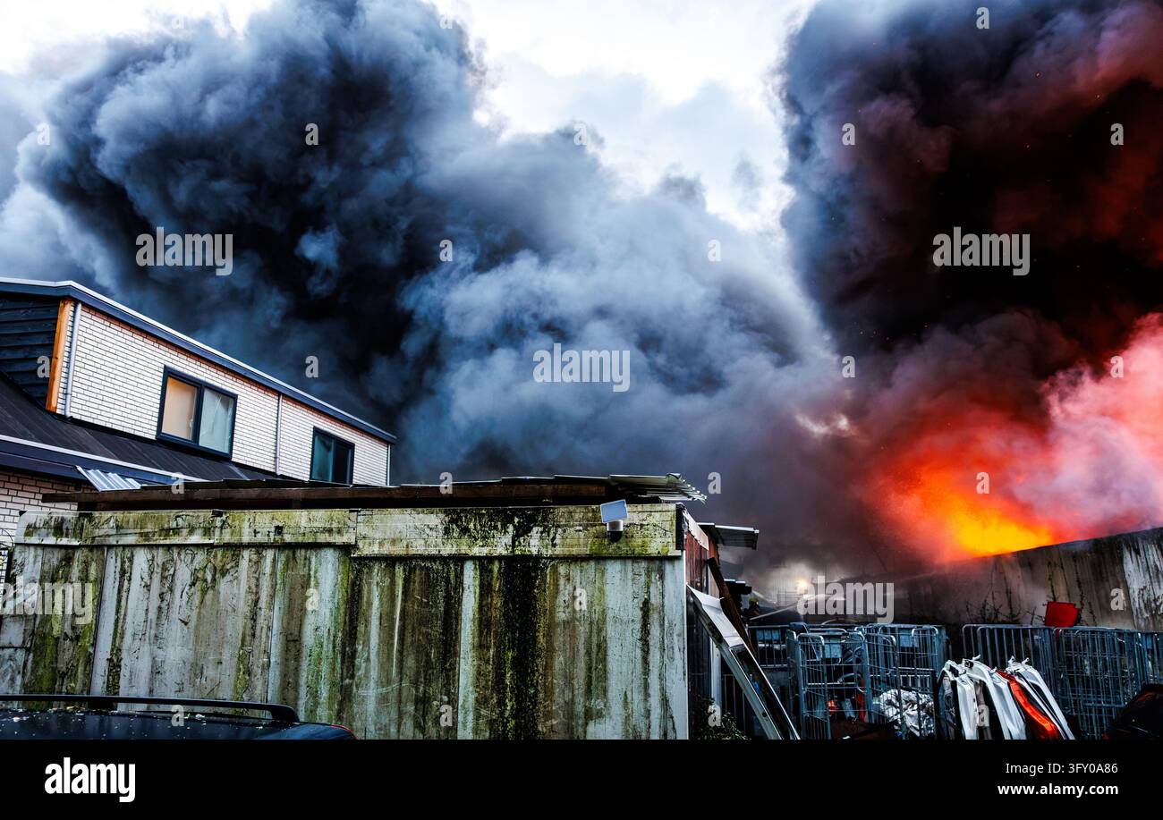 ZOETERMEER - A very large fire is raging at a car scrapyard on ...