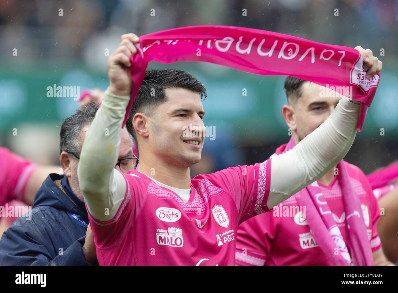 Asm Stuff Paul Surano of Vannes celebrates after the French championship Top 14 ...