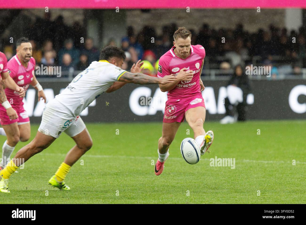 Asm Stuff Nathanaël Hulleu of Vannes during the French championship Top 14 rugby ...