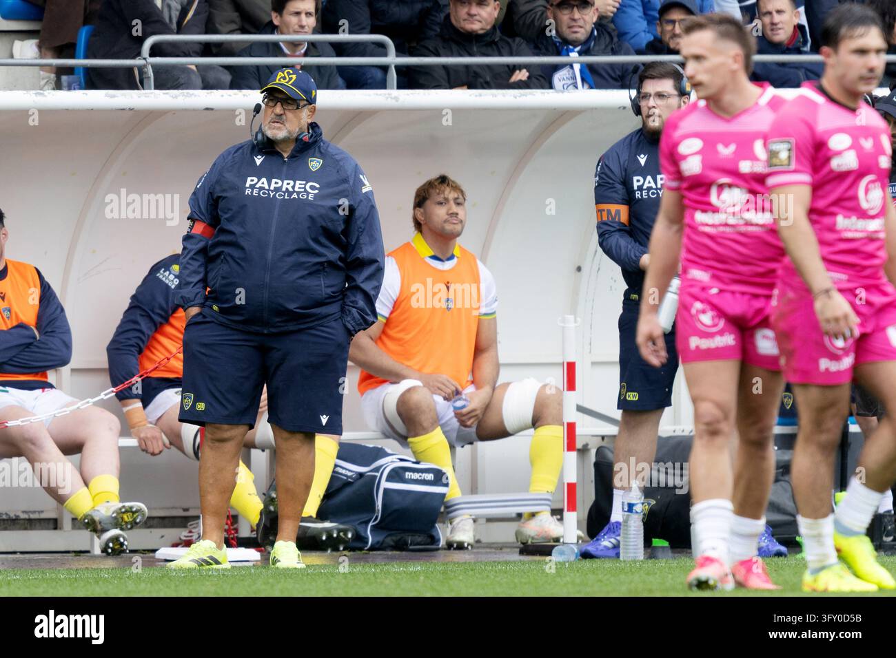 Asm Stuff Clermont head coach Christophe Urios during the French championship Top ...