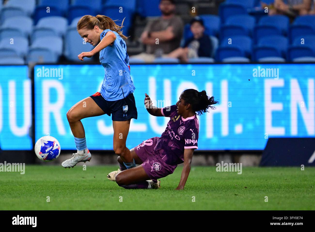 Cas Pers Madeleine Caspers of Sydney and Karly Roestbakken of Melbourne City ...
