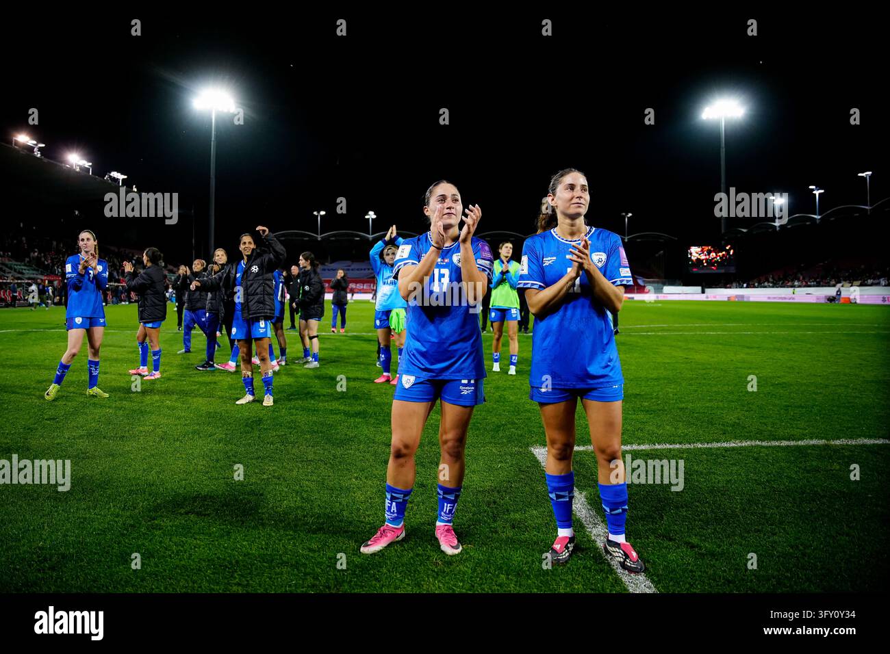SION, SWITZERLAND - OCTOBER 13: Players of Israel after the FIFA Women ...