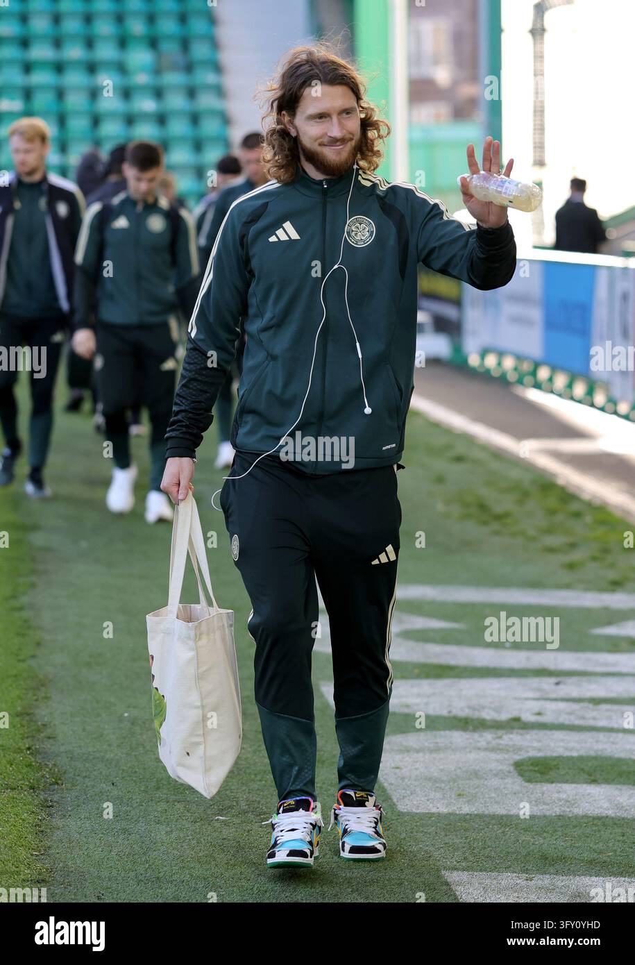 Celtic's Kasper Hogh arriving before the William Hill Premiership match ...