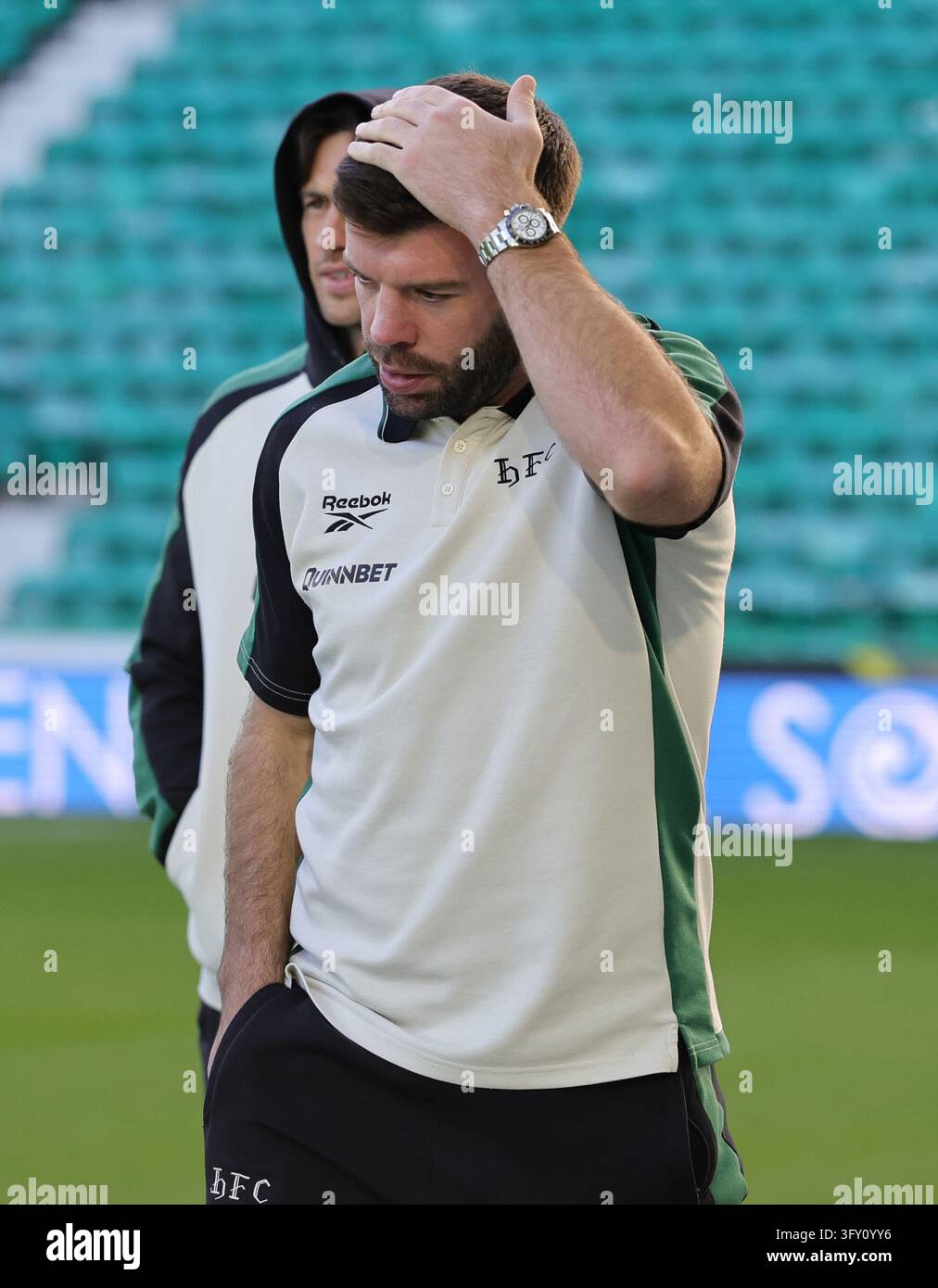 Hibernian's Grant Hanley arriving before the William Hill Premiership ...