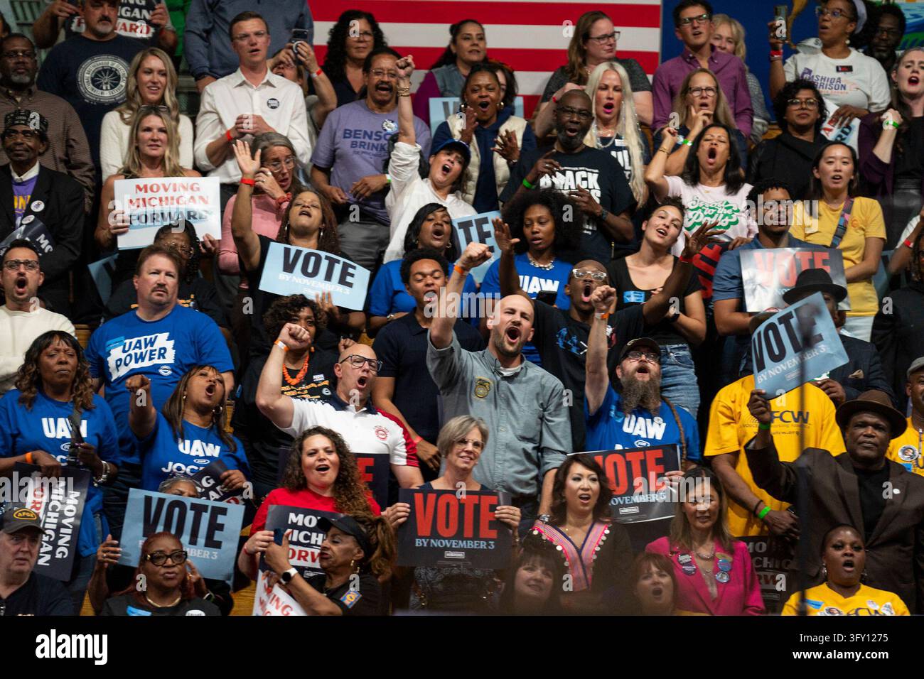 Get Out Stock People attend a Michigan Democrats Get Out the Vote Rally at Cass ...