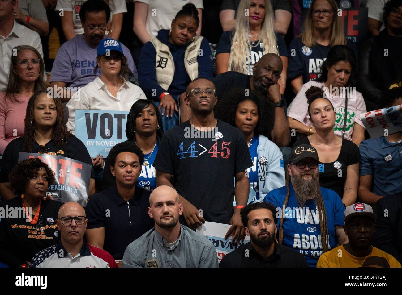 Get Out Stock People attend a Michigan Democrats Get Out the Vote Rally at Cass ...