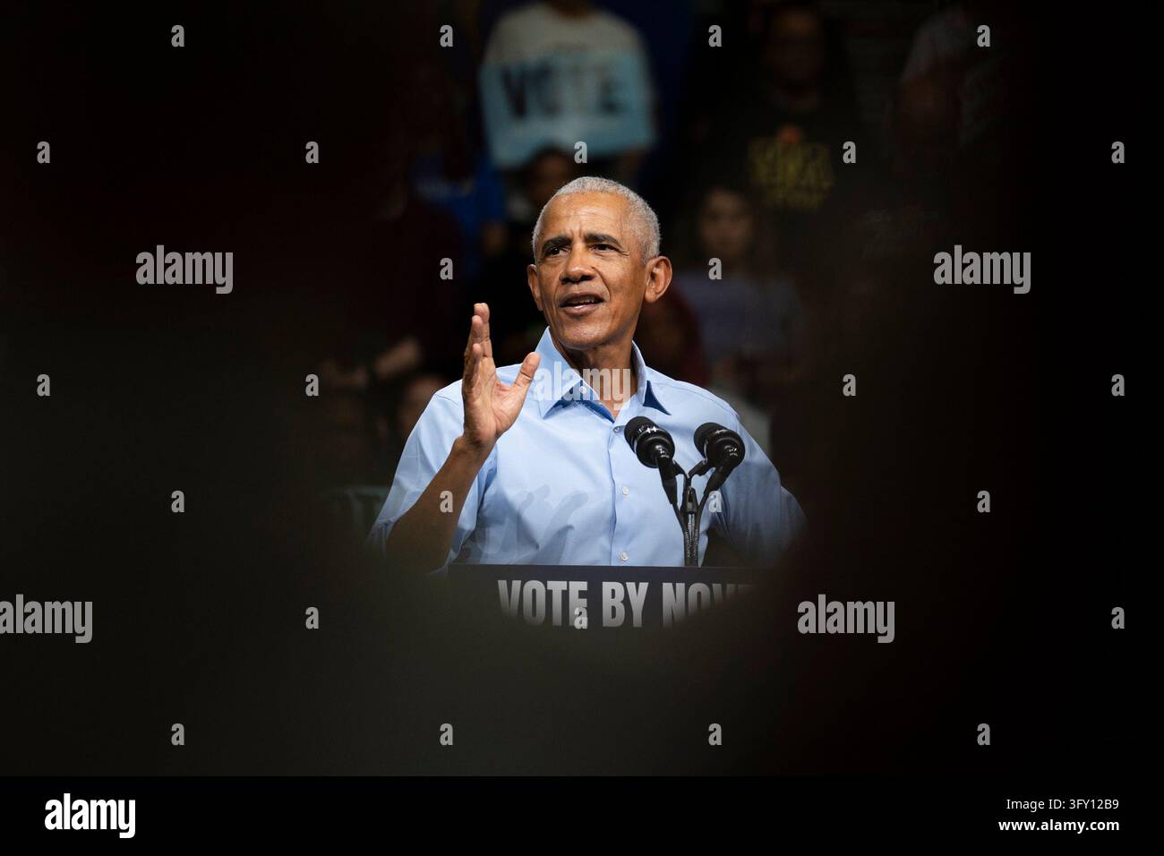 Get Out Stock Former President Barack Obama speaks at a Michigan Democrats Get Out ...