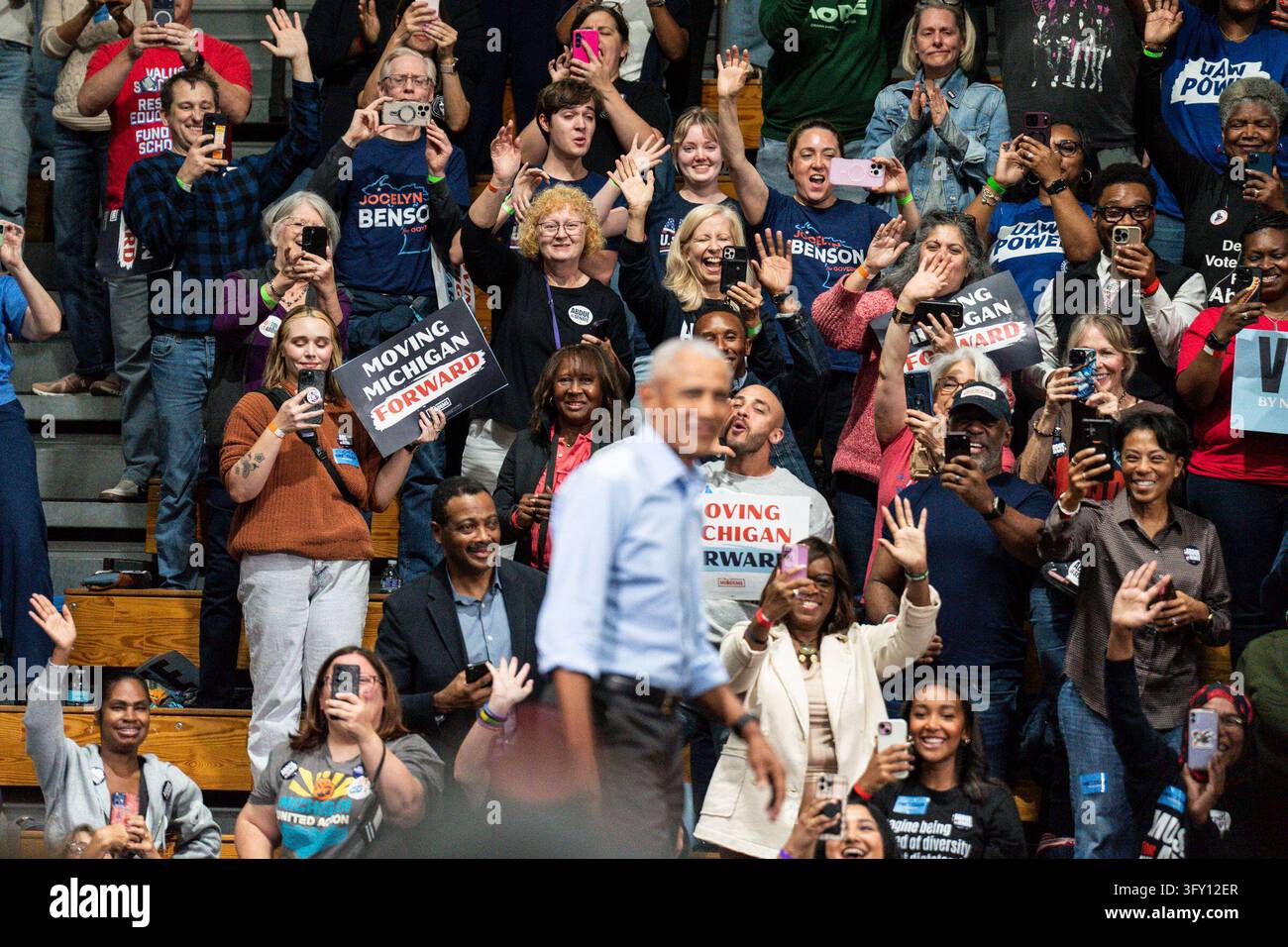 Get Out Stock Former President Barack Obama speaks at a Michigan Democrats Get Out ...
