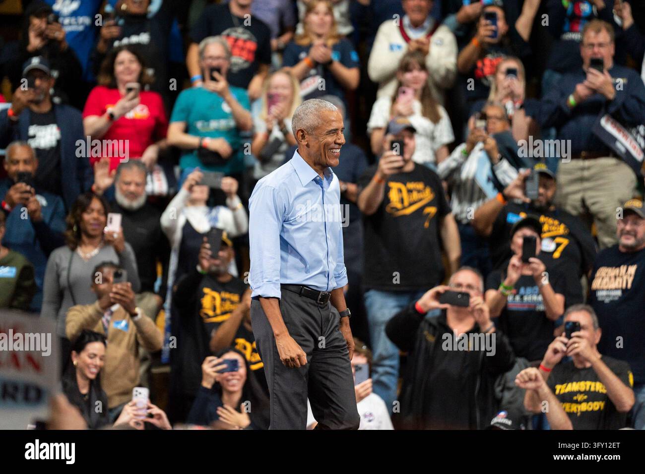 Get Out Stock Former President Barack Obama speaks at a Michigan Democrats Get Out ...