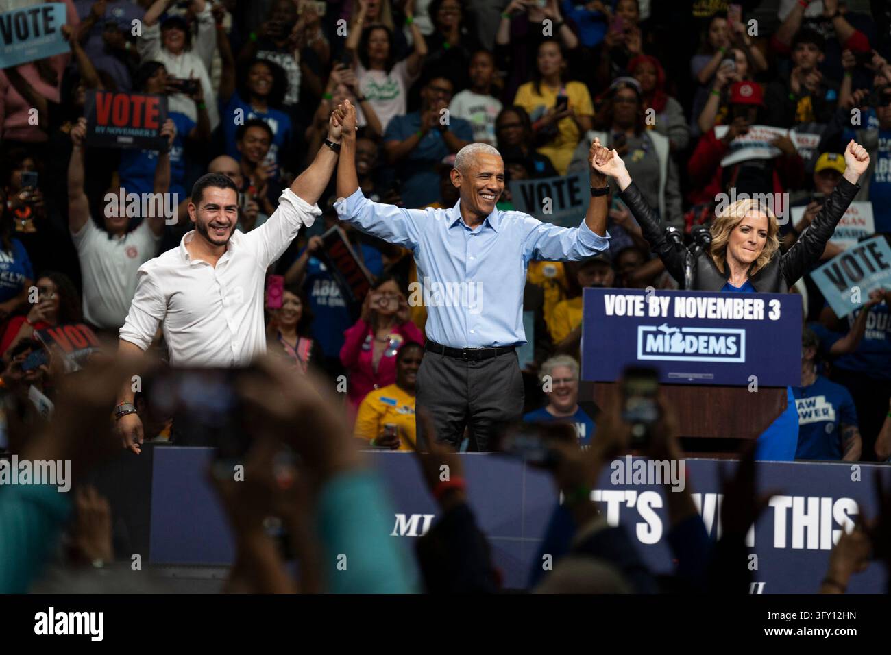 Get Out Stock Former President Barack Obama, Jocelyn Benson and Abdul El-Sayed at a ...