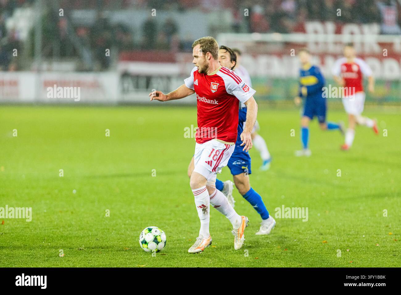 Vejle, Denmark. 24th, October 2026. Gustav Marcussen (18) of Vejle BK ...