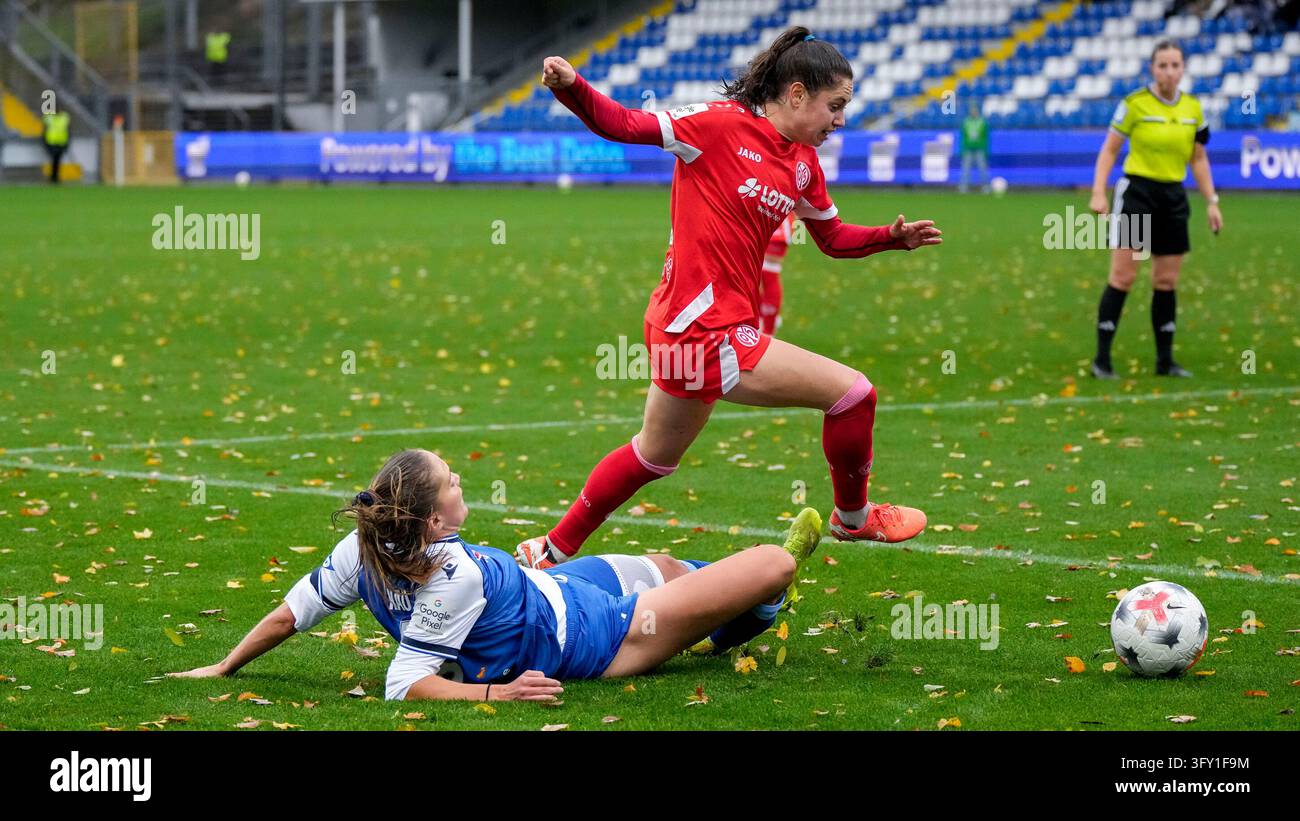 From left: Lisann Kaut (TSG, 4), Vital Kats (Mainz, 30), duel, game ...