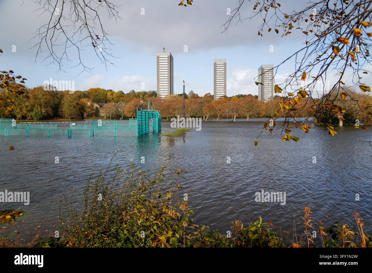 Jacobs Vector Severe flooding in King George V park after Storm Boelo hit Glasgow ...