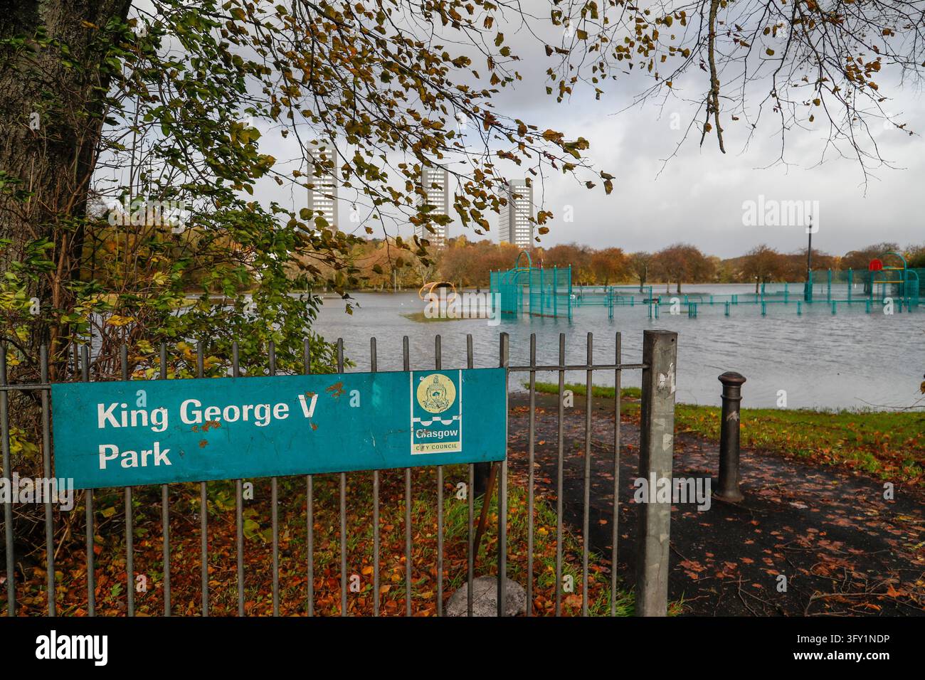 Jacobs Vector Severe flooding in King George V park after Storm Boelo hit Glasgow ...