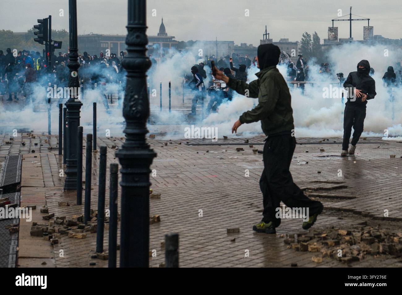 Clashes During The Yellow Vests Protest - Act II - A demonstrator makes ...