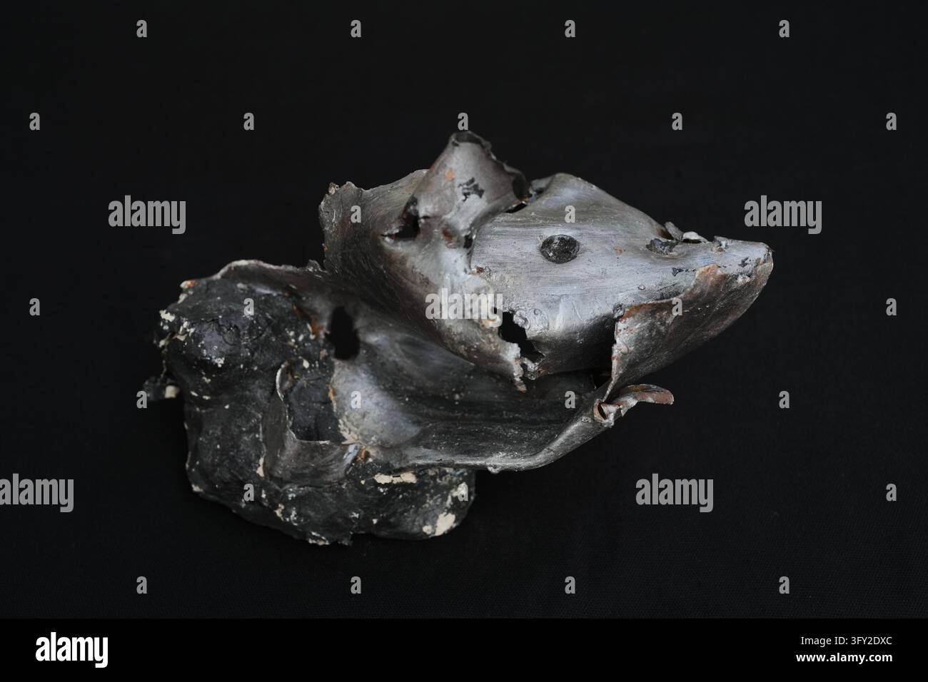 An artwork created by visual artist Lina Jouni from shrapnel collected ...