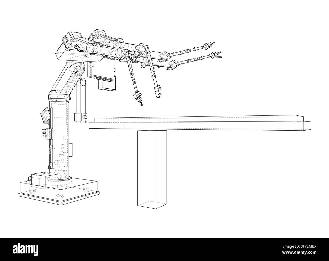Wireframe robotic arm over hi-res stock photography and images - Alamy