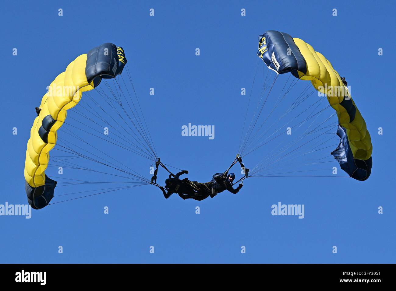 The United States Navy Leap Frogs Parachute Team performs before an NFL ...