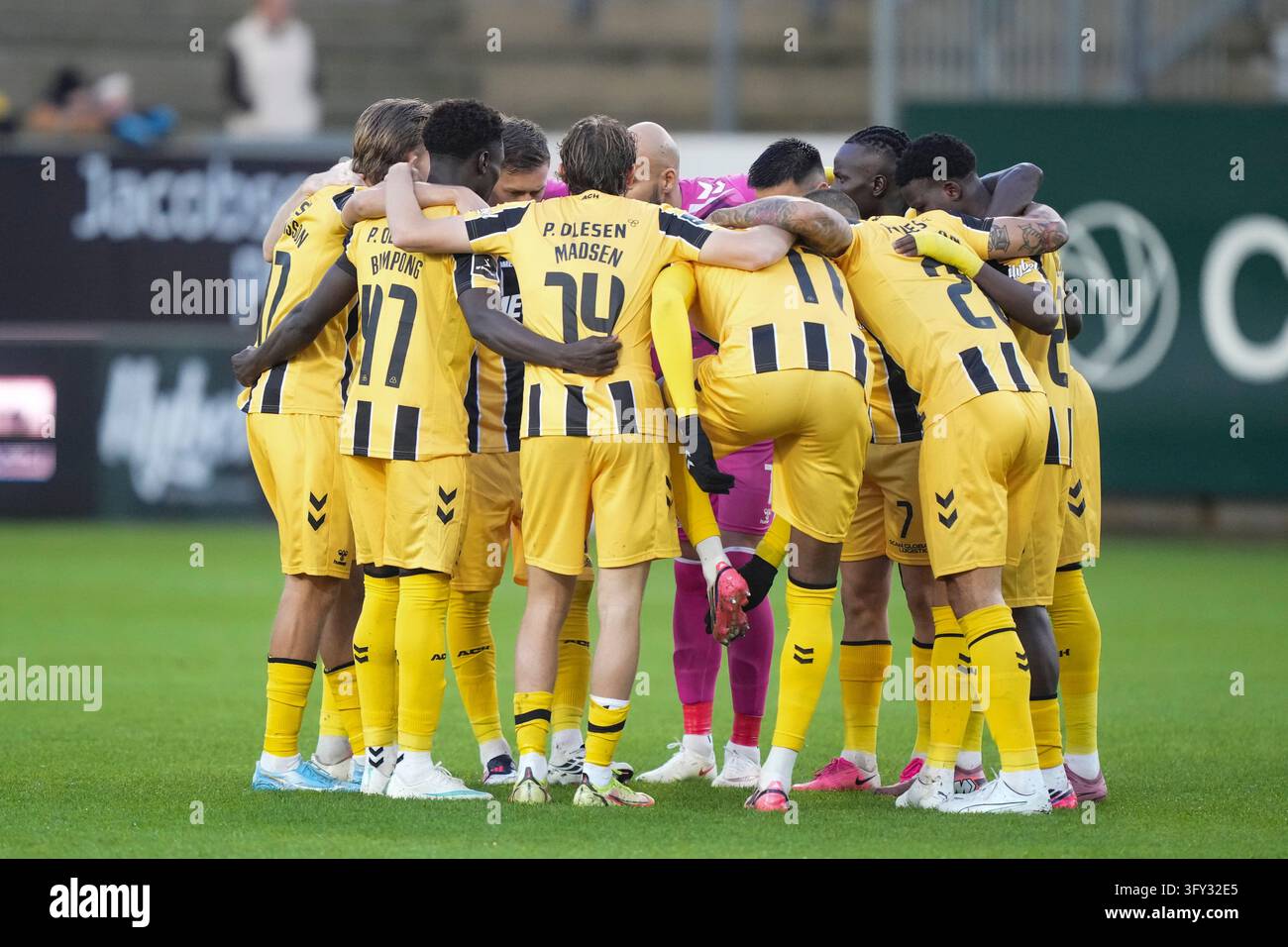 Fisker Sign AC Horsens during the Superliga match between AC Horsens and ...