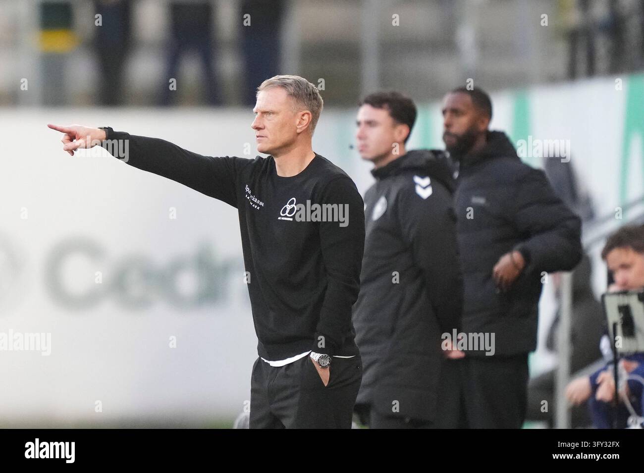 Fisker Sign Niki Zimling coaches AC Horsens during the Superliga match between AC ...