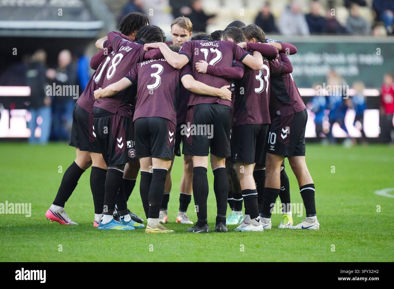 Fisker Sign Soenderjyske during the Superliga match between AC Horsens and ...