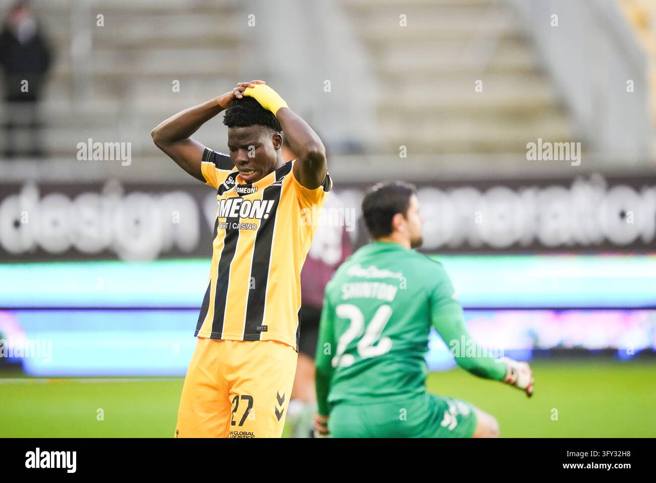 Fisker Sign Yamirou Ouorou from AC Horsens during the Superliga match between AC ...
