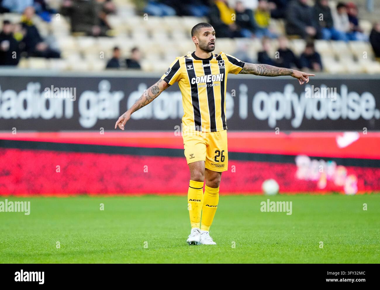 Fisker Sign Victor Pálsson from AC Horsens during the Superliga match between AC ...