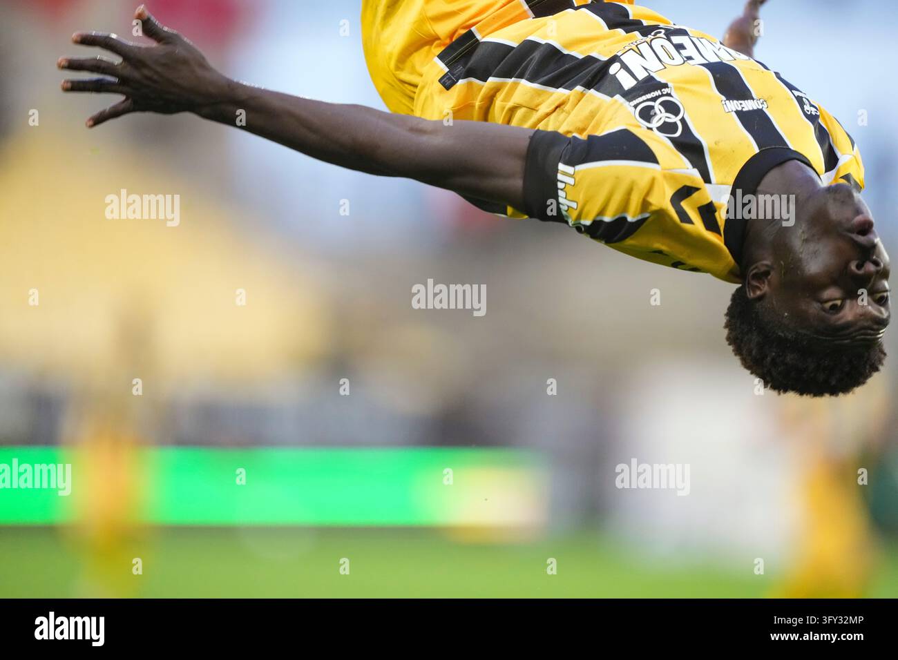 Fisker Sign Double AC Horsens goalscorer Kingsley Bimpong celebrates during the ...