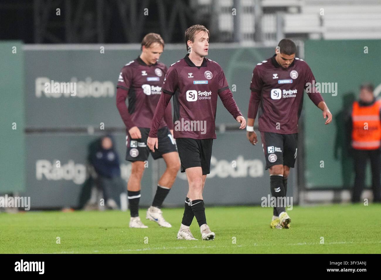 Fisker Sign Defeat to Soenderjyske 5 - 1 during the Superliga match between AC ...