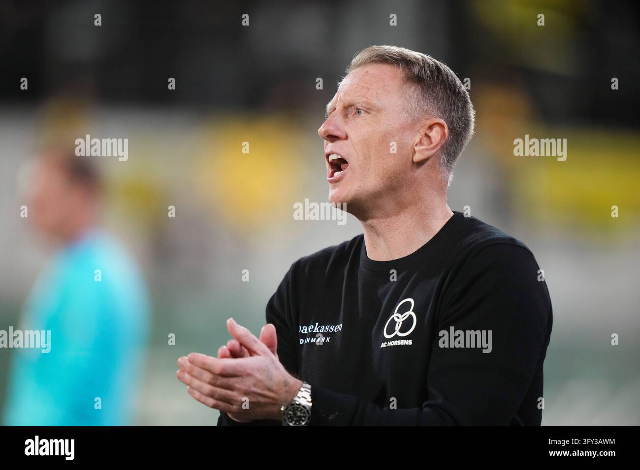 Fisker Sign Niki Zimling coaches AC Horsens during the Superliga match between AC ...