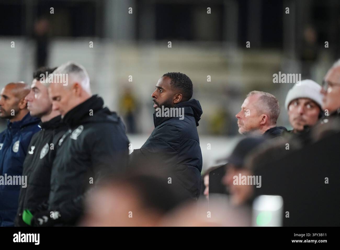 Fisker Sign Fatah Abdirahman coaches Soenderjyske during the Superliga match ...