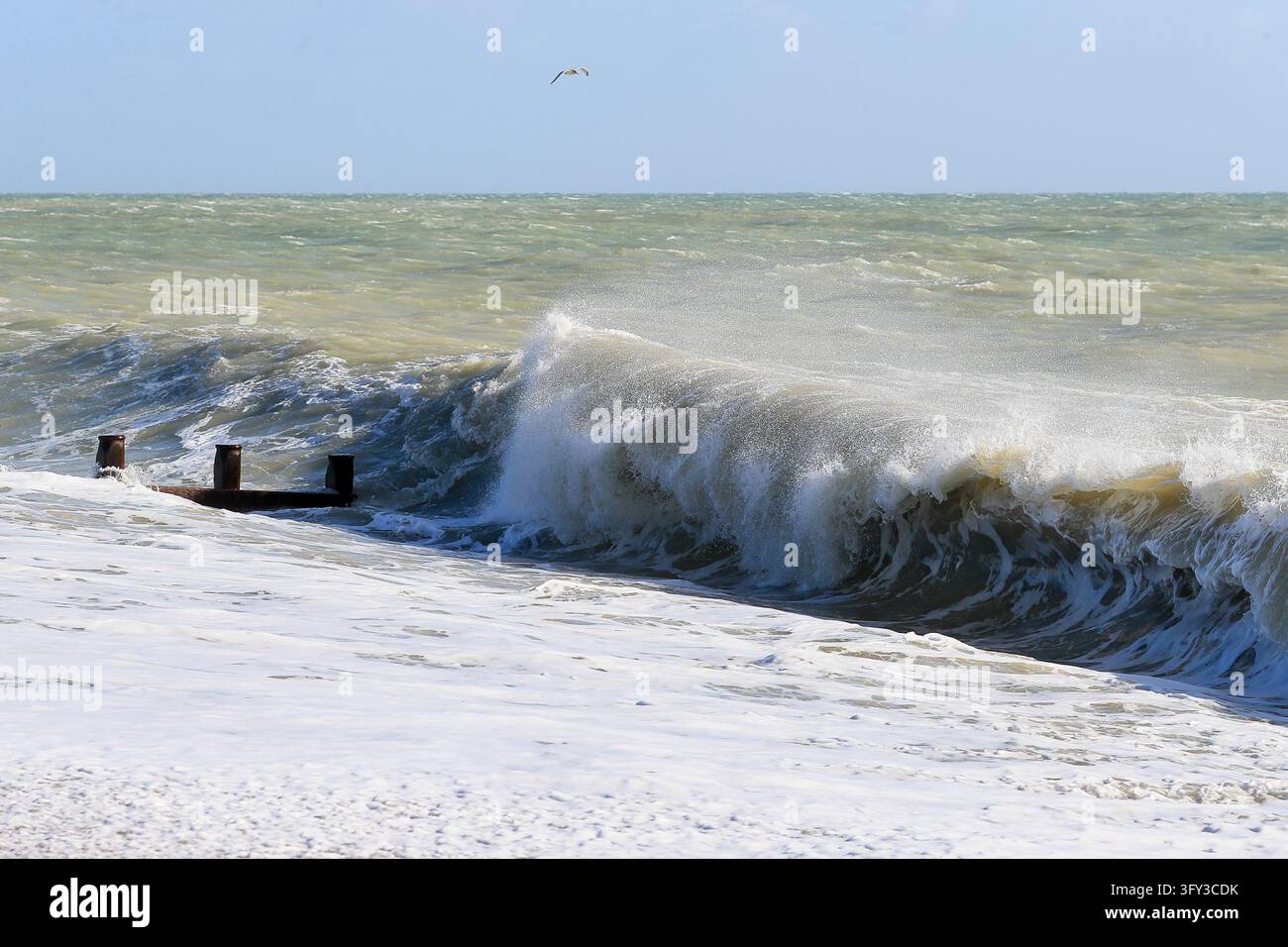 Birling Gap, Eastbourne, 25th October 2026. Large waves associated with ...