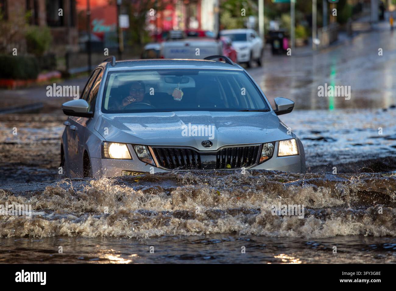 Jacobs Vector Flooding on roads after Storm Boelo hit Glasgow with reported over 80 ...