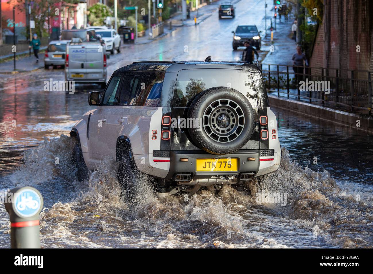 Jacobs Vector Flooding on roads after Storm Boelo hit Glasgow with reported over 80 ...