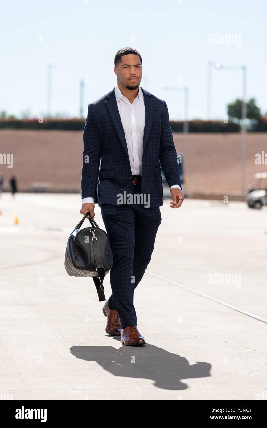 Arizona Cardinals linebacker Cody Simon arrives to State Farm Stadium ...
