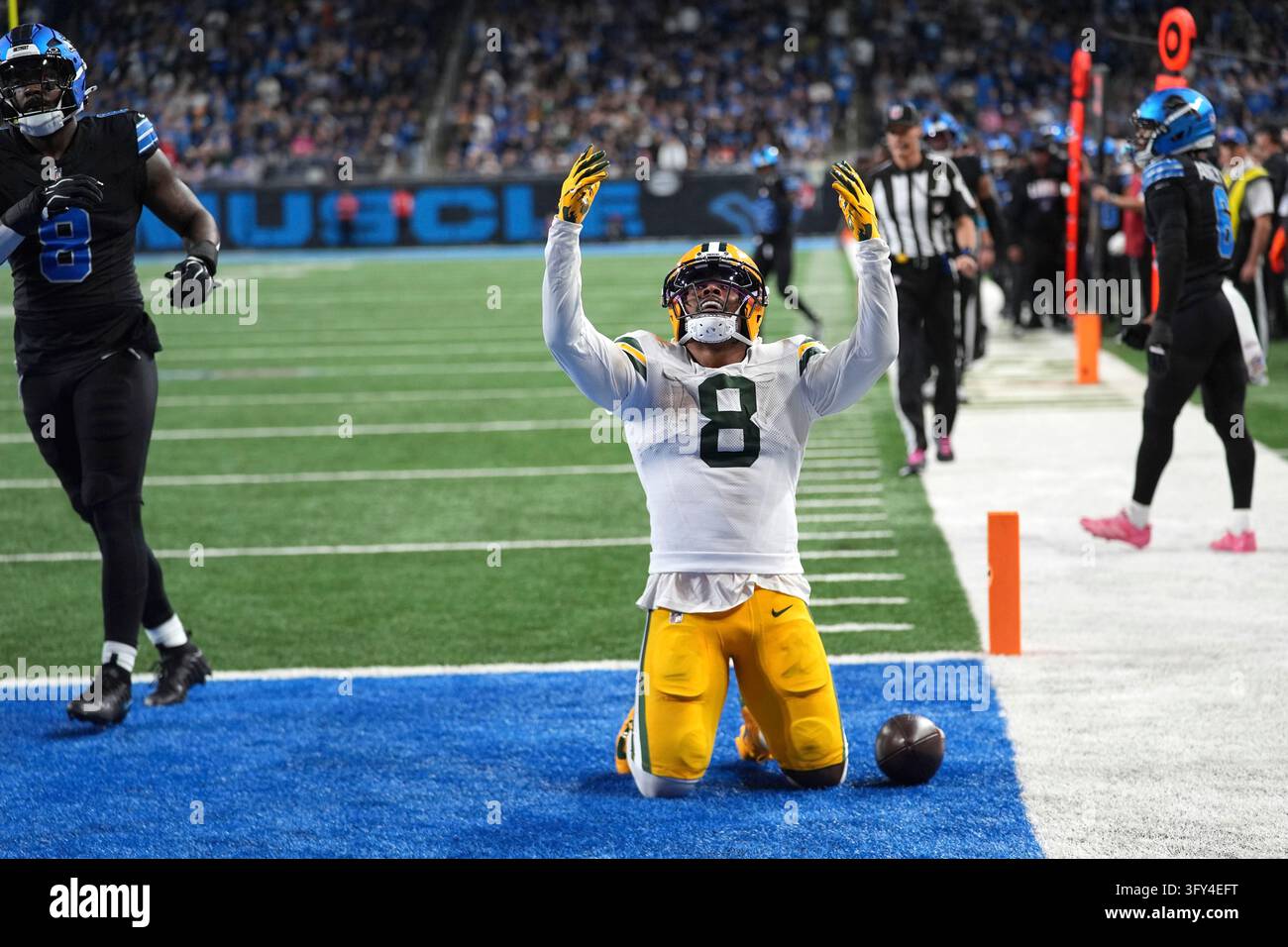 Jacobs Vector Green Bay Packers running back Josh Jacobs (8) celebrates after a ...
