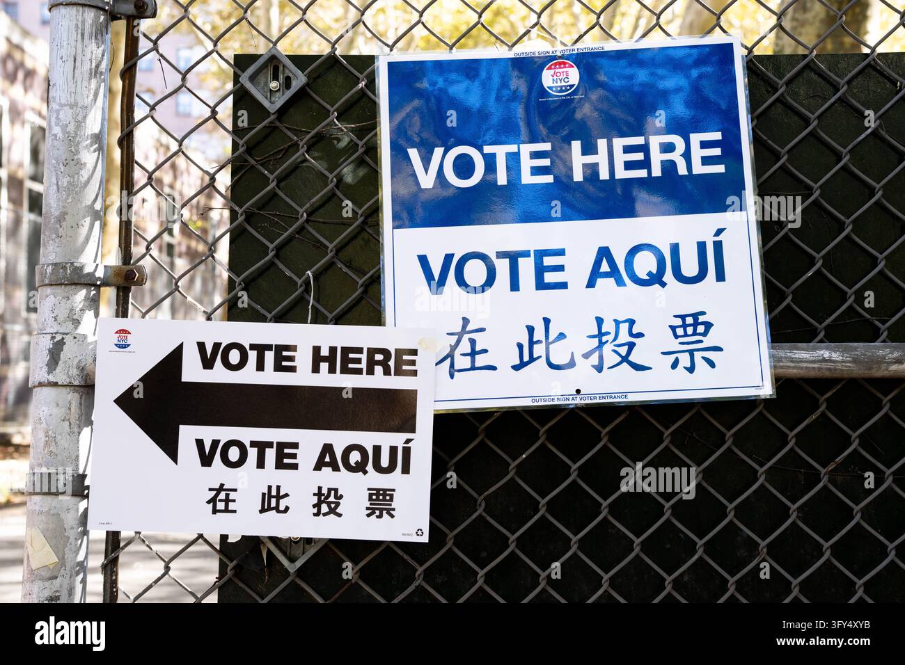 Outside School Sign Signs outside an early voting site saying