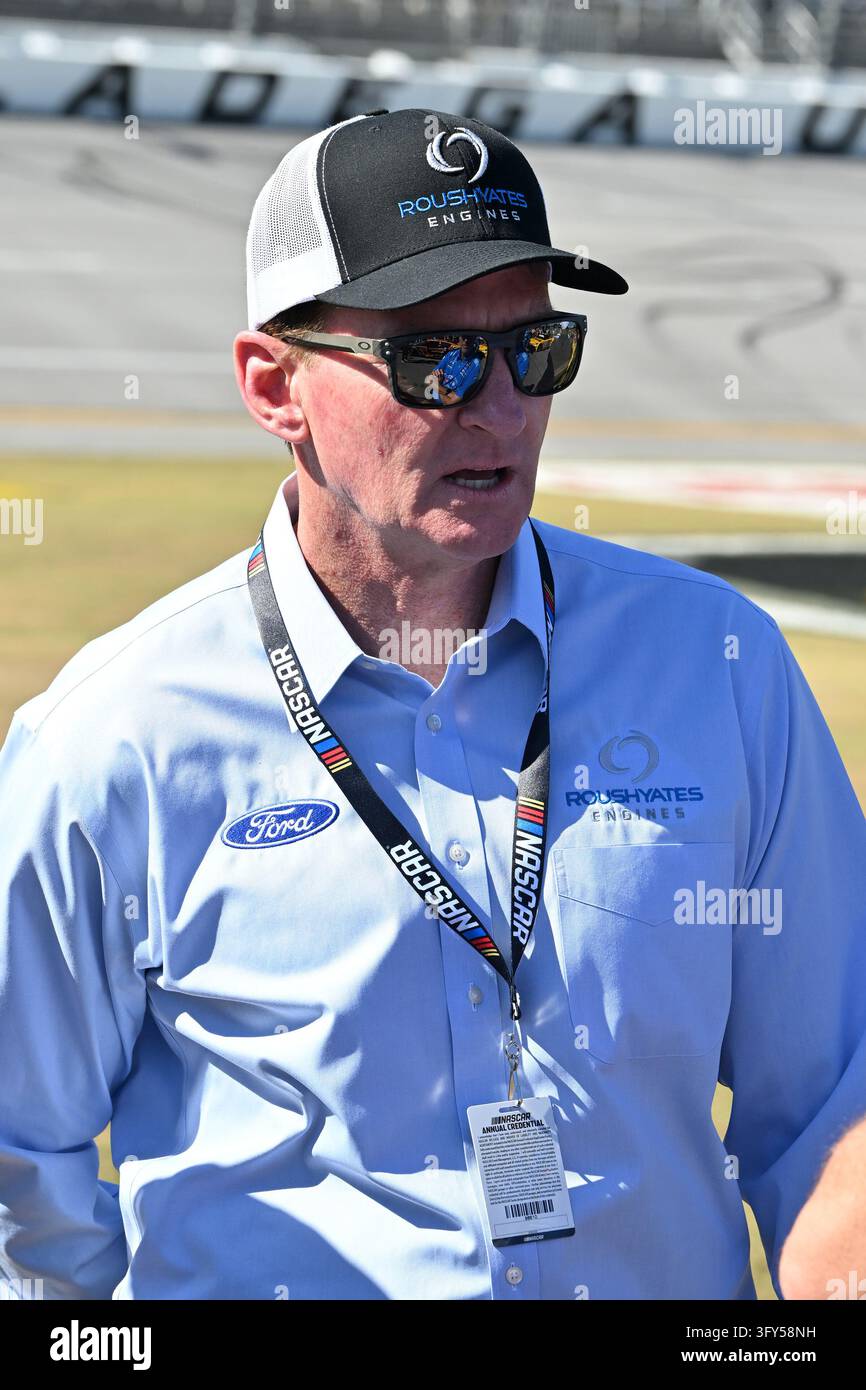 TALLADEGA, AL - OCTOBER 25: Doug Yates looks on prior to the running of ...