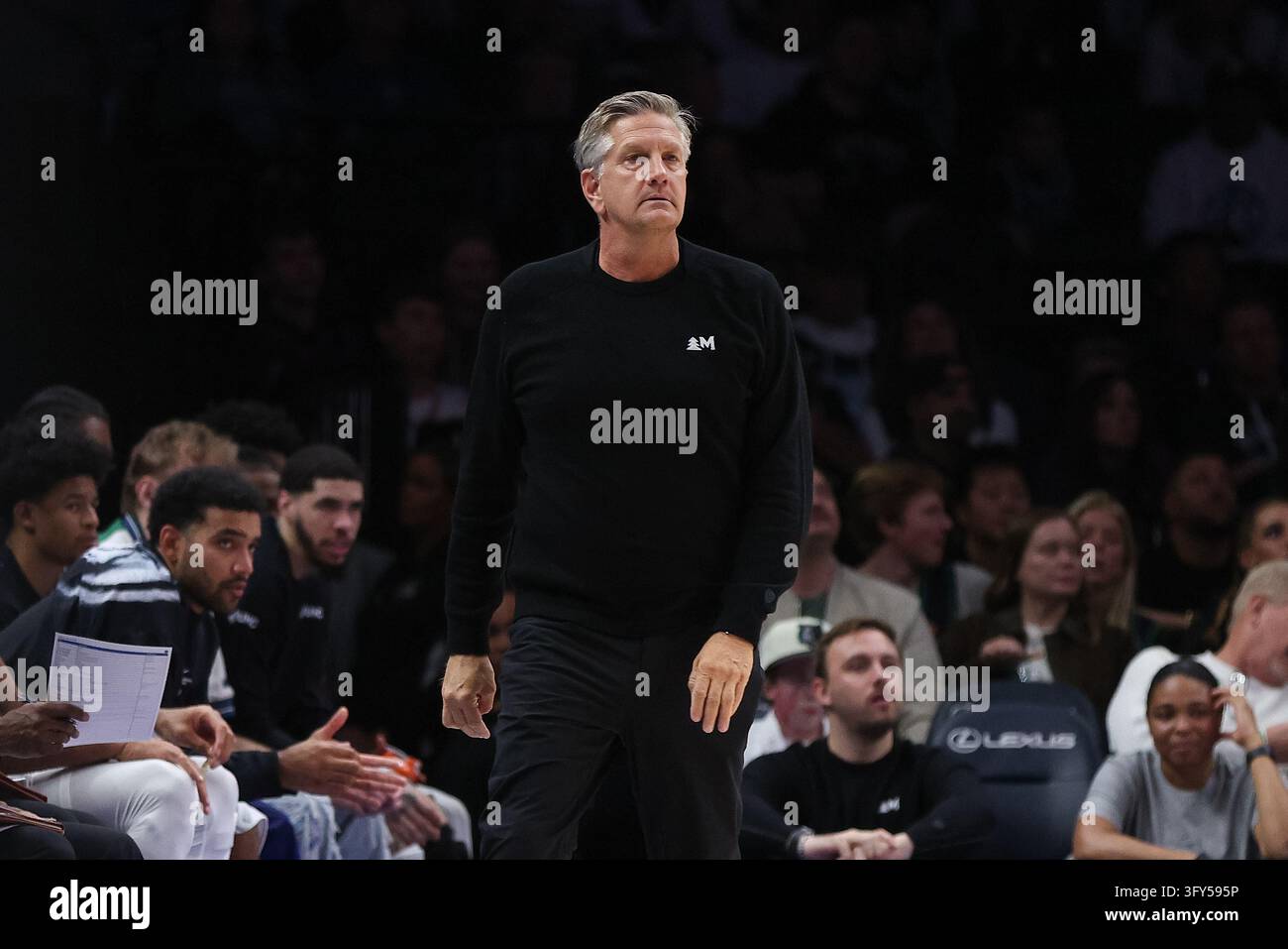 Minnesota Timberwolves head coach Chris Finch looks on during the first ...