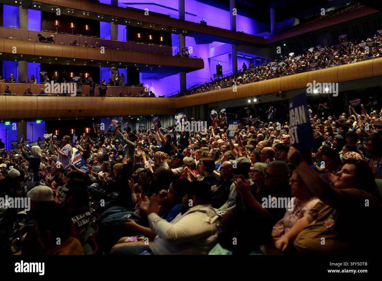 Cheer Chant Vector The crowd cheers during a rally for Michigan Senate candidate Abdul El ...