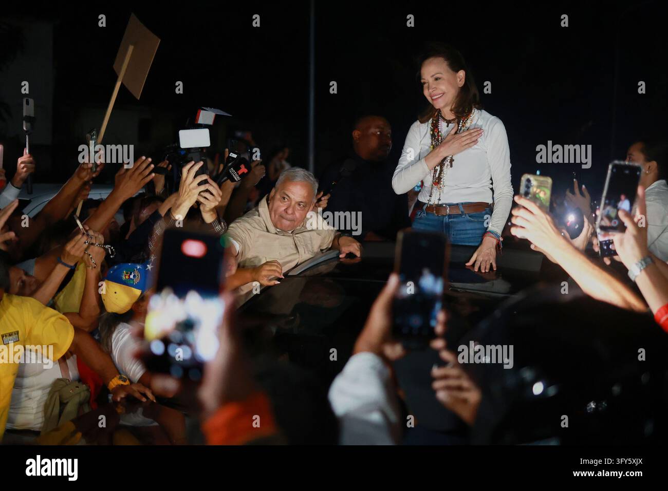Venezuelan opposition leader and Nobel Peace Prize laureate Maria ...