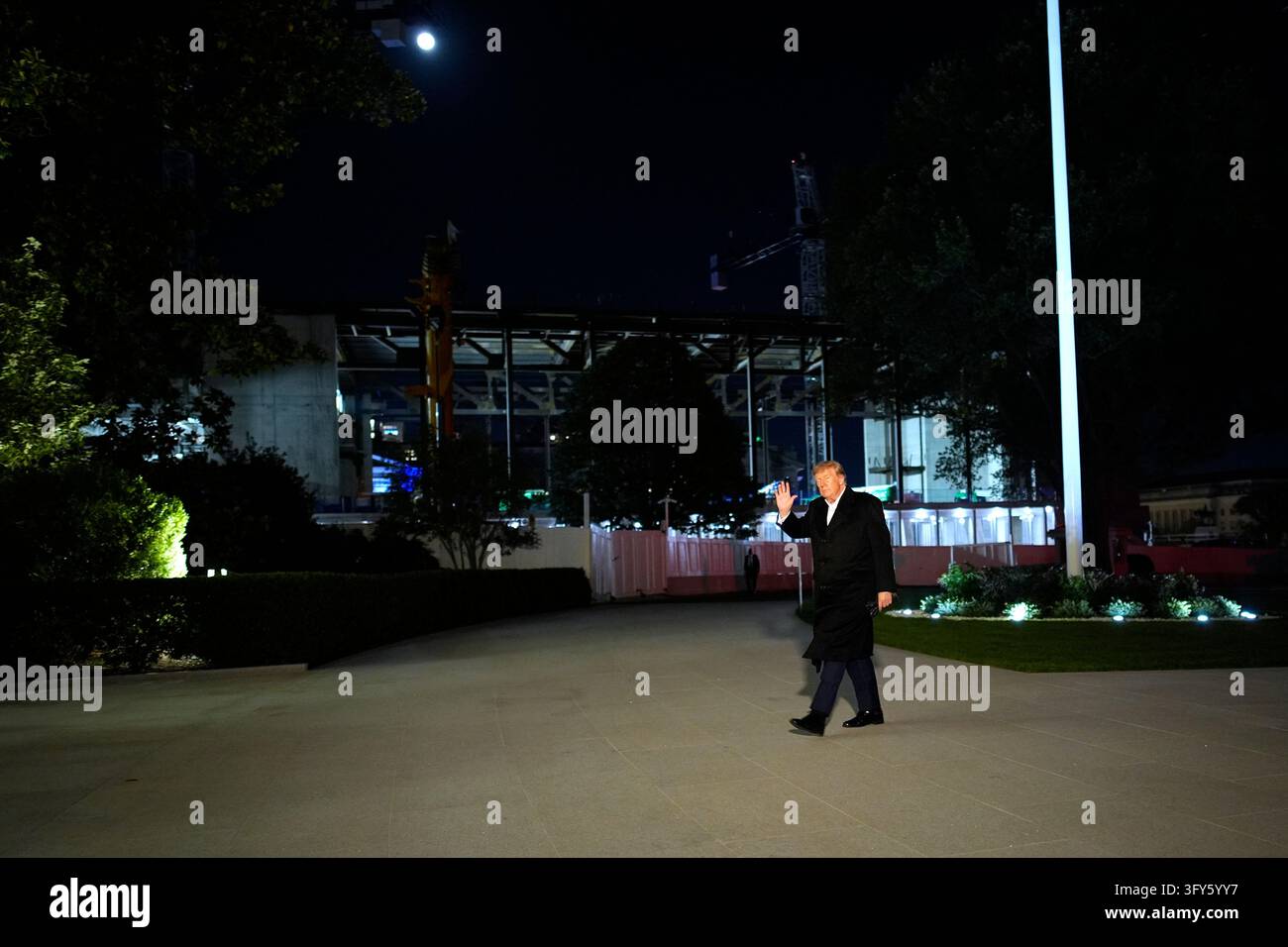 Washington Rally US President Donald Trump walks on the South Lawn at the White House ...