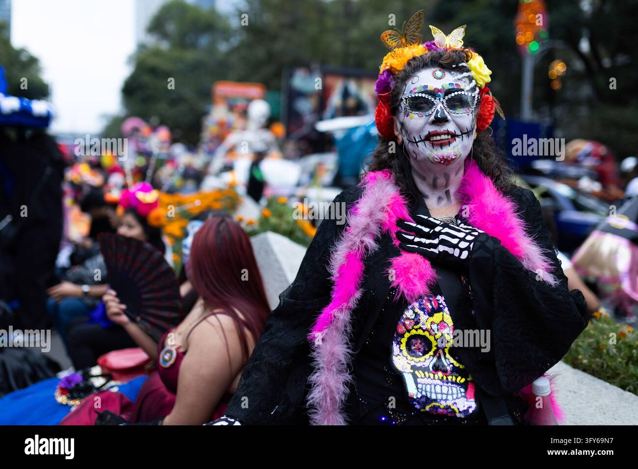 October 25, 2026, Mexico City, Mexico: People dressed as catrinas ...