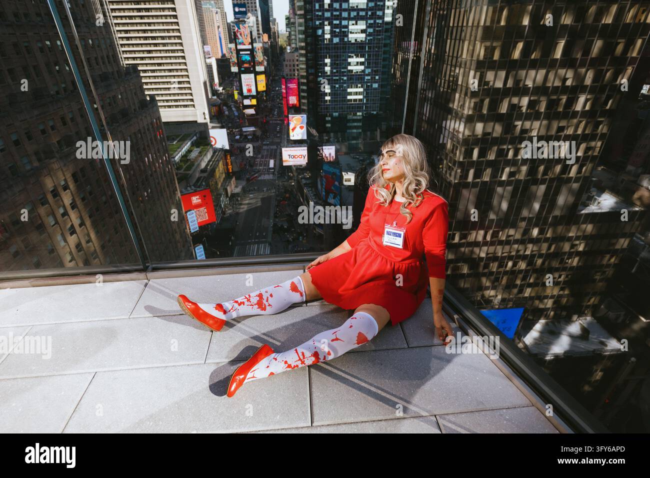 Dancers from Thriller NYC group gathered at the Glass Walkway of the ...