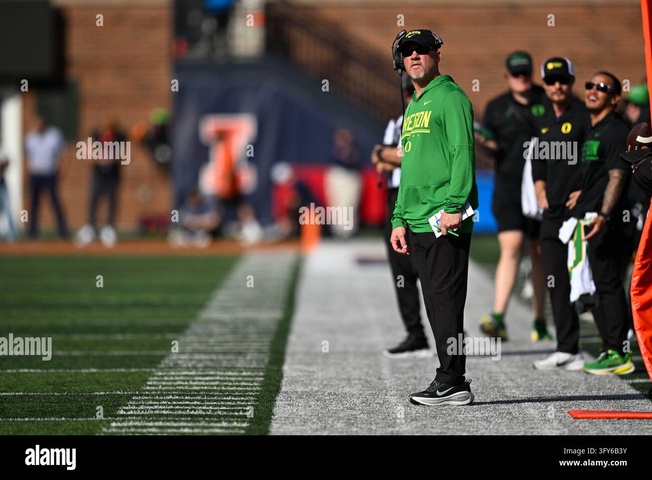 CHAMPAIGN, IL - OCTOBER 24: Oregon Special Teams coordinator Joe Lorig ...
