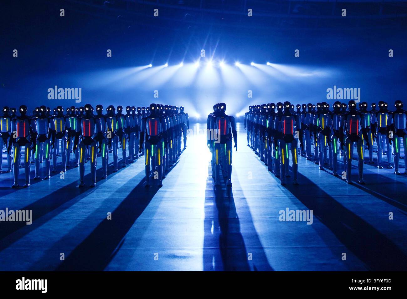 A total of 110 humanoid robots produced by Zhiyuan Robotics danced in ...