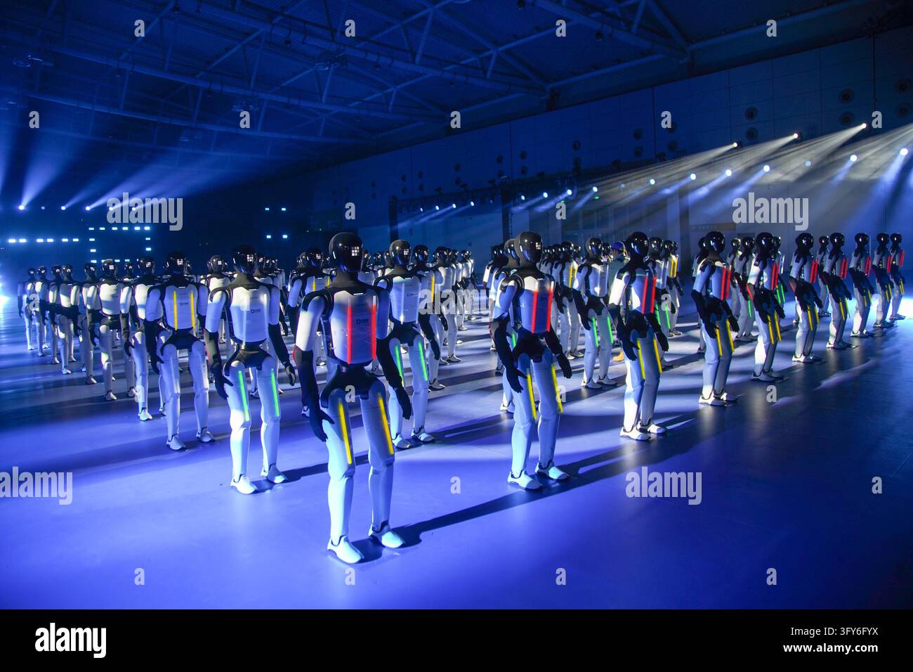 A total of 110 humanoid robots produced by Zhiyuan Robotics danced in ...